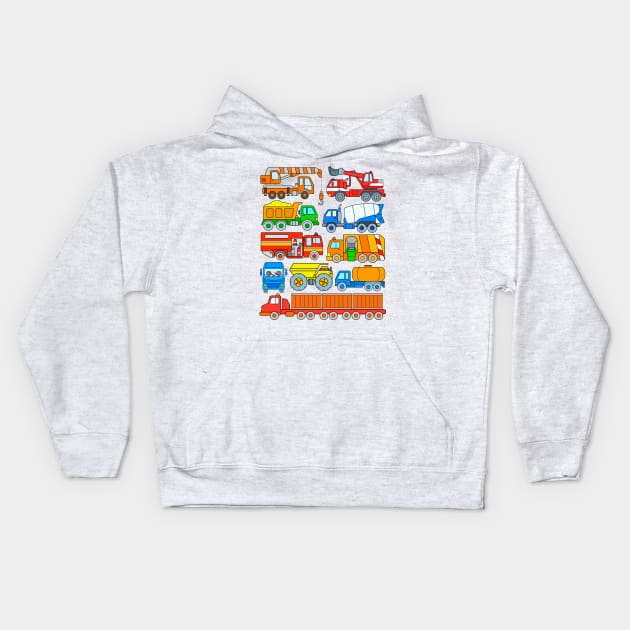 Trucks and Heavy Vehicles for Kids Kids Hoodie by samshirts